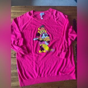 Vintage 90s minnie mouse Applique sweatshirt American Woman Sz 18-20 Pink